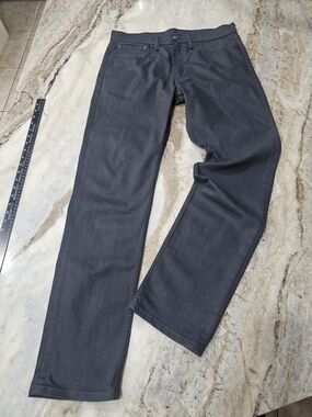 Levi’s 502 Taper Jeans Men’s 34x34 Black Charcoal Stretch Denim Clean